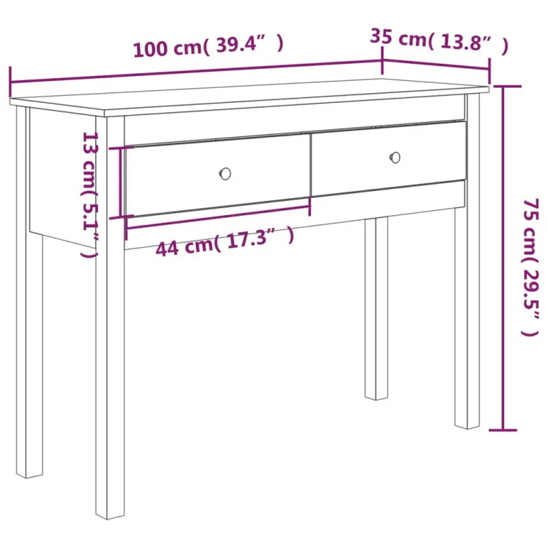 Klassieke wandtafel van massief grenenhout voor je interieur - Bijzettafels