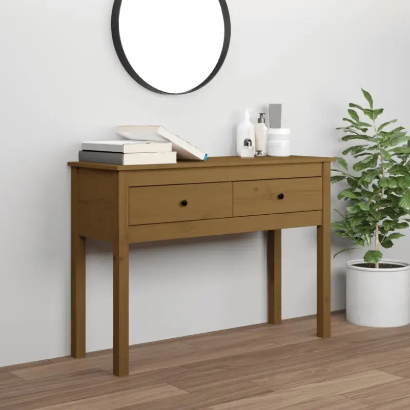Klassieke wandtafel van massief grenenhout voor je interieur - Honingbruin / 1 / 100 cm - Bijzettafels