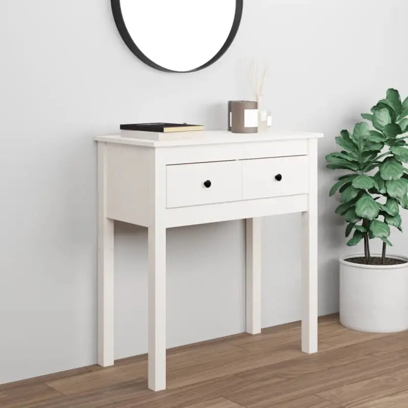 Klassieke wandtafel van massief grenenhout voor je interieur - Wit / 1 / 70 cm - Bijzettafels