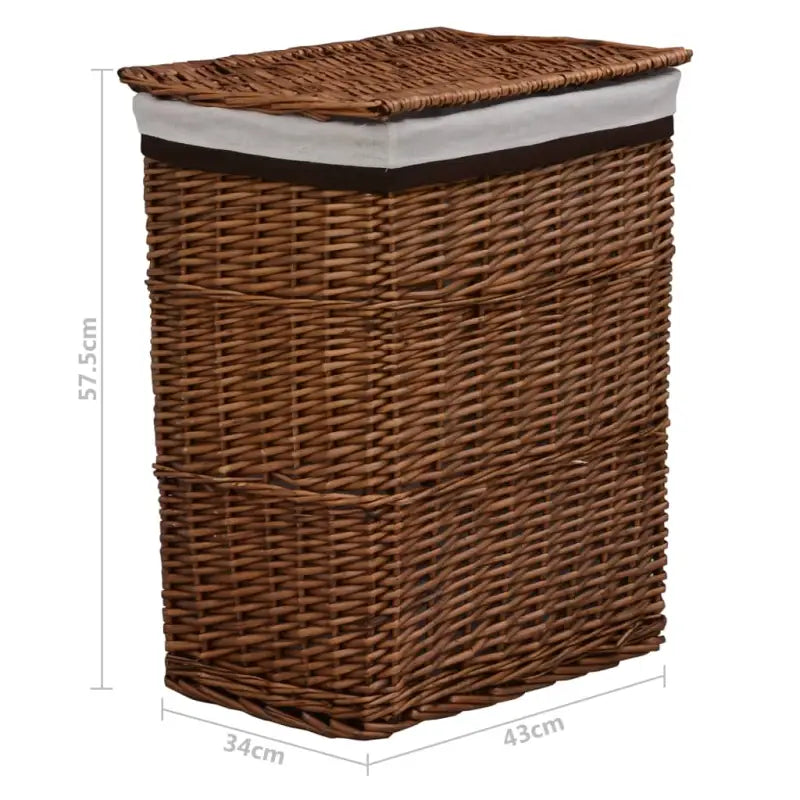 Klassieke wasmand van wilgenvlecht voor de badkamer - Bruin / 1 - Wasmanden