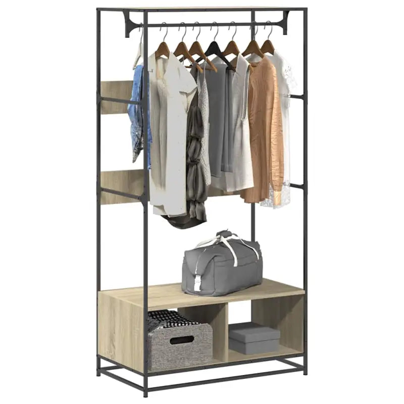 Kledingkast met bewerkt hout voor een trendy opbergoplossing - Sonoma eiken / 1 - Kledingrekken & kastinrichting