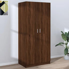 Kledingkast van bewerkt hout met stijlvolle en praktische opbergruimte - bruin eikenkleur / 1 - Kledingkasten