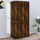 Kledingkast van bewerkt hout met stijlvolle en praktische opbergruimte - Gerookt eiken / 1 - Kledingkasten
