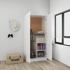Kledingkast van bewerkt hout voor elegante en praktische opbergruimte - Wit / 1 - Kledingkasten