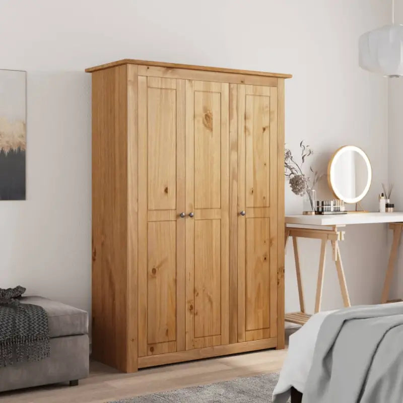 Kledingkast van massief grenenhout voor een overzichtelijke slaapkamer - Bruin / 118 x 50 x 171.5 cm / 1 - Kledingkasten