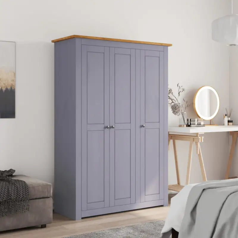 Kledingkast van massief grenenhout voor een overzichtelijke slaapkamer - Grijs / 118 x 50 x 171.5 cm / 1 - Kledingkasten