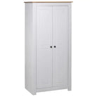 Kledingkast van massief grenenhout voor een overzichtelijke slaapkamer - Wit / 80 x 50 x 171.5 cm / 1 - Kledingkasten