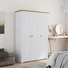 Kledingkast van massief grenenhout voor een overzichtelijke slaapkamer - Wit / 118 x 50 x 171.5 cm / 1 - Kledingkasten