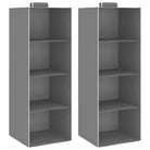 Kledingorganisers Hangend Met 4 Schappen Stof Grijs