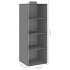 Kledingorganisers Hangend Met 4 Schappen Stof Grijs