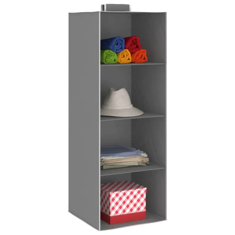 Kledingorganisers Hangend Met 4 Schappen Stof Grijs