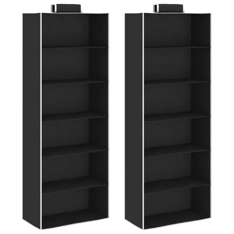 Kledingorganisers Hangend Met 4 Schappen Stof Zwart