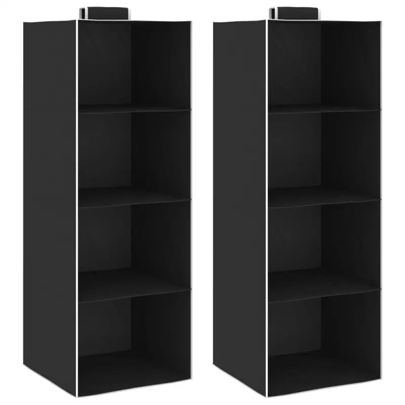 Kledingorganisers Hangend Met 4 Schappen Stof Zwart