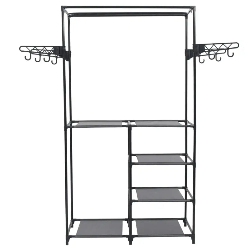 Kledingrek 87X44X158 Cm Staal En Nonwoven Stof Zwart