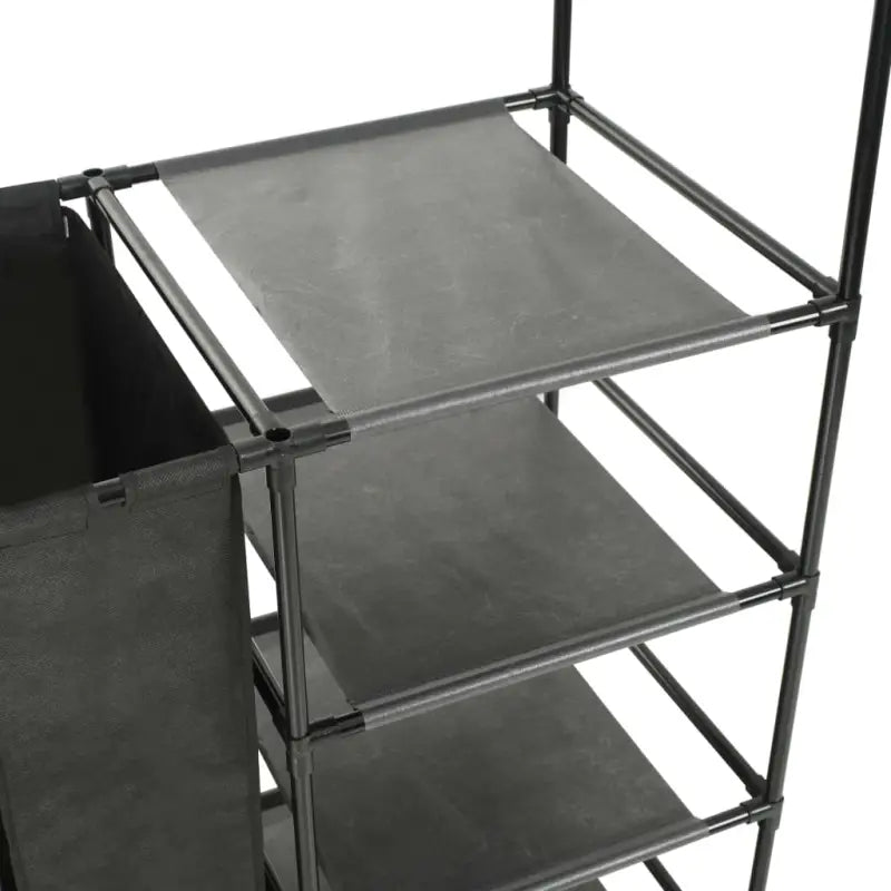 Kledingrek 87X44X158 Cm Staal En Ongeweven Stof Zwart