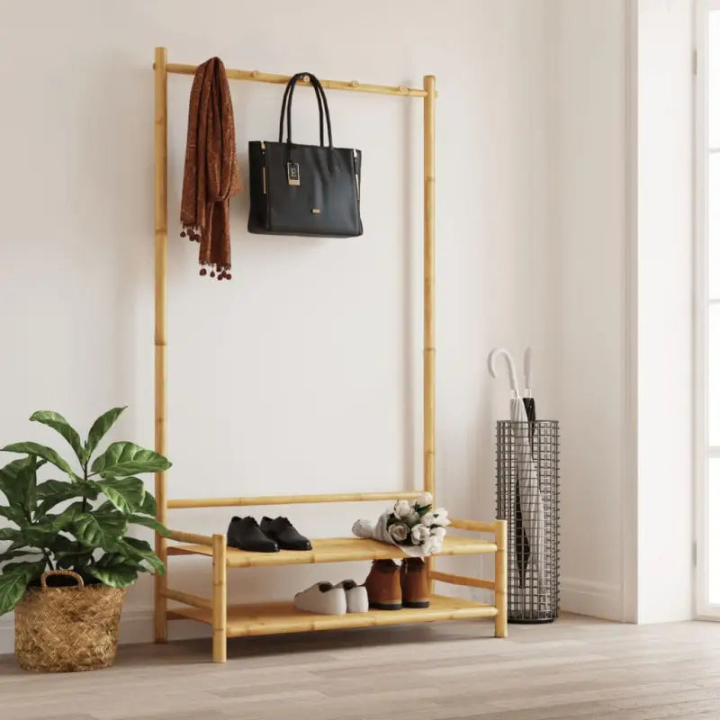 Kledingrek Met Schappen 103X40X183 Cm Bamboe