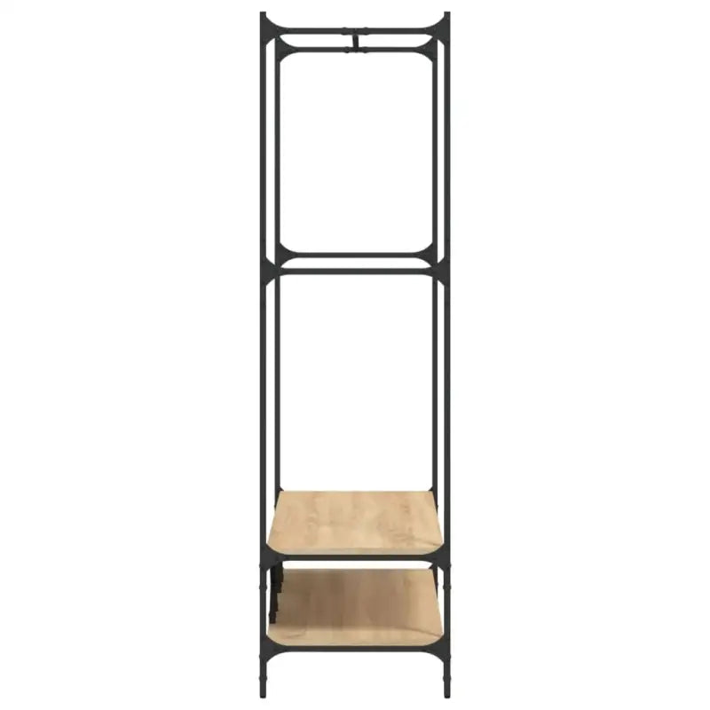 Kledingrek Met Schappen Bewerkt Hout Kleurig
