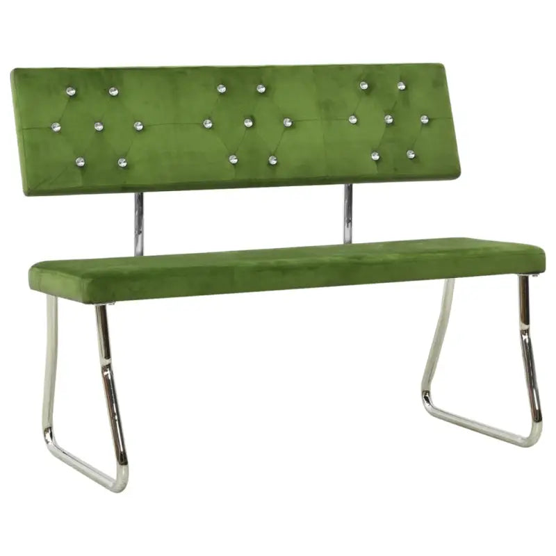 Kleine keukentafelbank met kristal en fluwelen bekleding - Lichtgroen - Keuken- & eettafelbanken