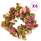 Kransen en Slingers met Bloemen voor een Romantische Kerstsfeer - Rozerood - Kransen en slingers