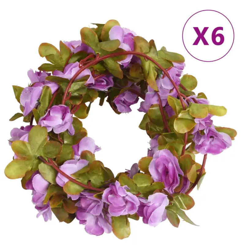 Kransen en Slingers met Bloemen voor een Romantische Kerstsfeer - Lichtpaars - Kransen en slingers
