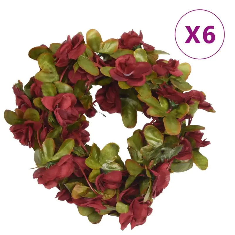 Kransen en Slingers met Bloemen voor een Romantische Kerstsfeer - Wijnrood - Kransen en slingers