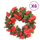 Kransen en slingers met bloemen voor een romantische kerstsfeer - Rood - Kransen en slingers