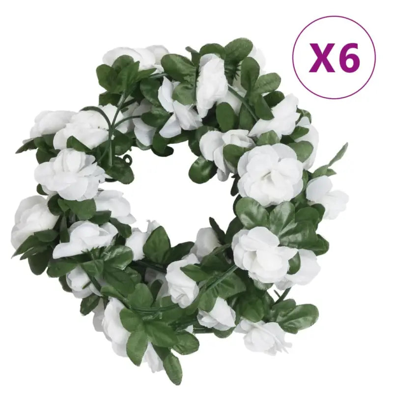 Kransen en Slingers met Bloemen voor een Romantische Kerstsfeer - Wit en groen - Kransen en slingers