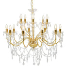 Kroonluchter met kristallen en kralen voor een elegante interieur uitstraling - Goud / 1 - Kroonluchters