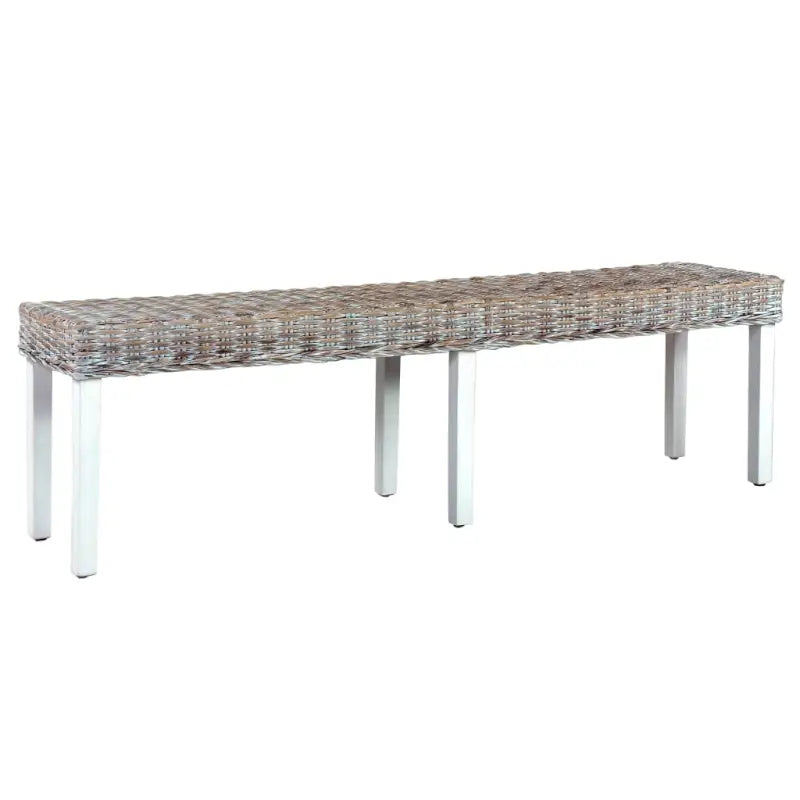 Kubu Rattan Eettafelbank voor Een Natuurlijke Charme in je Interieur - Wit - Keuken- & eettafelbanken