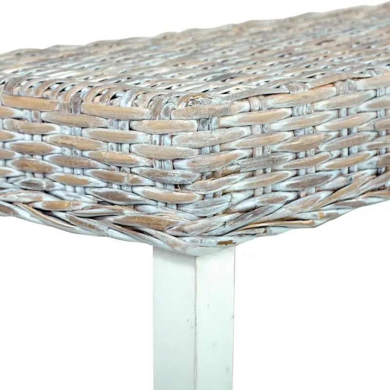 Kubu Rattan Eettafelbank voor Een Natuurlijke Charme in je Interieur - Wit - Keuken- & eettafelbanken