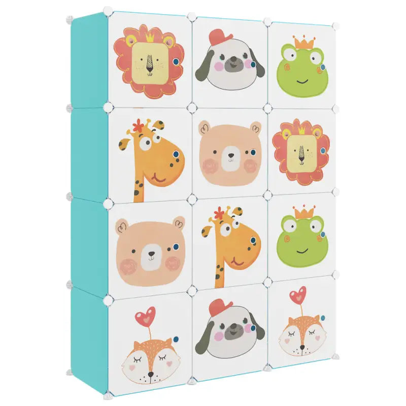 Kubusopbergkast voor kinderen met waterbestendige kunststofpanelen - Groen / 110 x 36.5 x 143.5 cm / 1 - Schoenenrekken