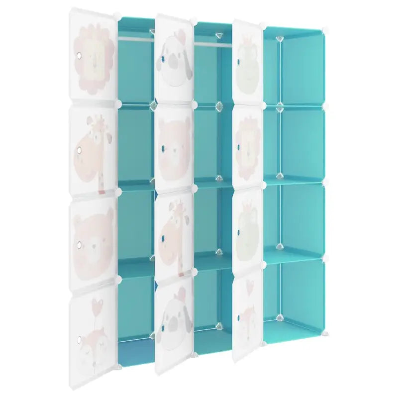 Kubusopbergkast voor kinderen met waterbestendige kunststofpanelen - Groen / 110 x 36.5 x 143.5 cm / 1 - Schoenenrekken