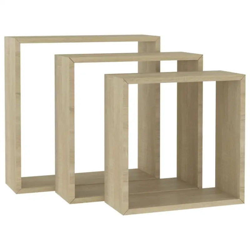 Kubusvormige wandplanken voor een trendy en opvallende muurdecoratie - Sonoma eiken / 3 / 1 - Wandplanken