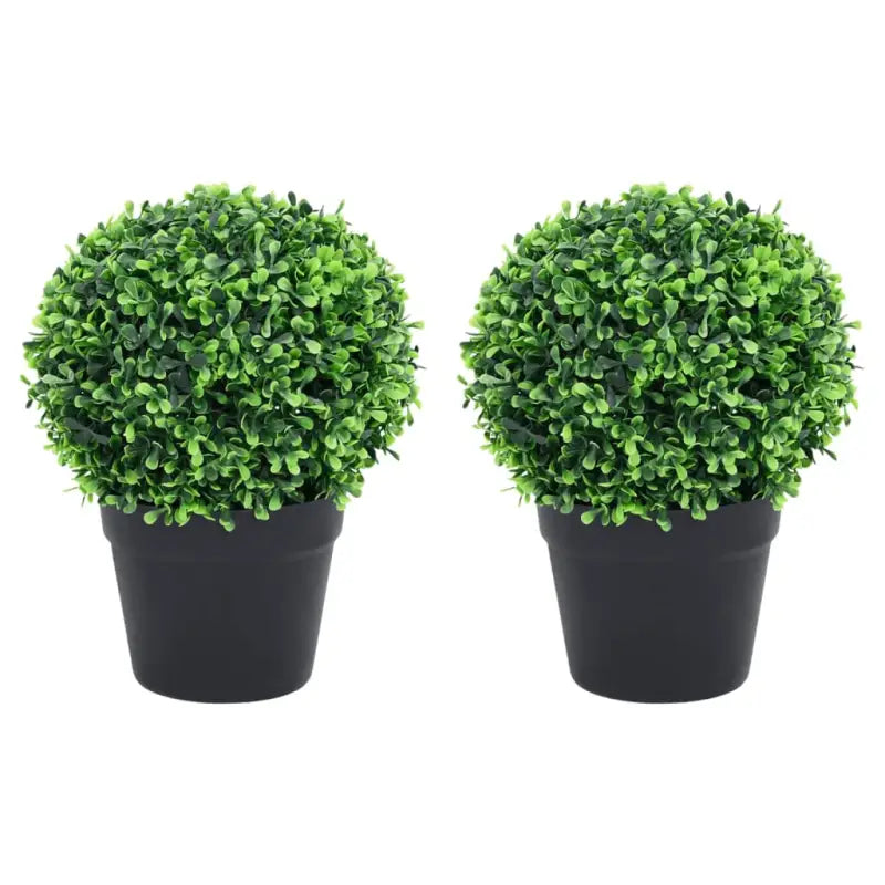 Kunstbuxus bolvorm voor binnen en buiten een stijlvolle groene toevoeging - 23.5 x 32 cm / 2 - Kunstplanten