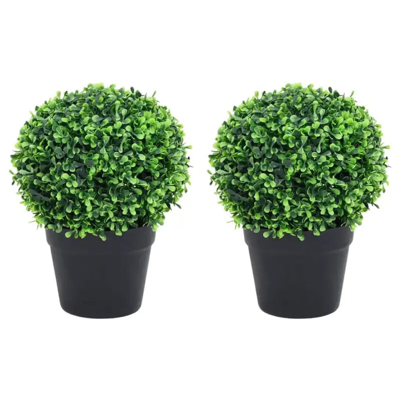 Kunstbuxus bolvorm voor binnen en buiten een stijlvolle groene toevoeging - 19 x 27 cm / 2 - Kunstplanten