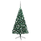 Kunstkerstboom Half met Levensechte Vormen en Uitstraling - Groen en rood / 240 x 125 cm / 1 - Kerstbomen
