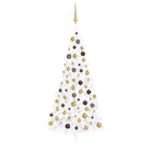 Kunstkerstboom Half met Levensechte Vormen en Uitstraling - Wit en goud / 240 x 125 cm / 1 - Kerstbomen