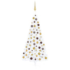 Kunstkerstboom Half met Levensechte Vormen en Uitstraling - Wit en goud / 210 x 120 cm / 1 - Kerstbomen