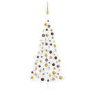Kunstkerstboom Half met Levensechte Vormen en Uitstraling - Wit en goud / 180 x 110 cm / 1 - Kerstbomen