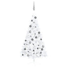Kunstkerstboom Half met Levensechte Vormen en Uitstraling - Wit en grijs / 150 x 95 cm / 1 - Kerstbomen