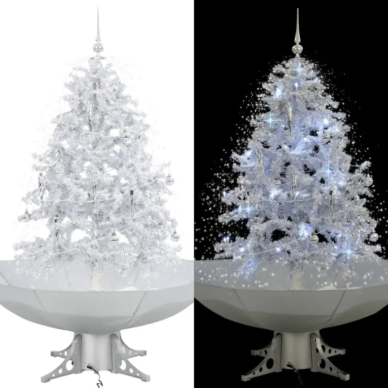 Kunstkerstboom met vallend sneeuw en levendige takken - Kerstbomen