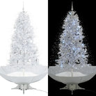 Kunstkerstboom met vallend sneeuw en levendige takken - Wit / 190 x 115 cm / 1 - Kerstbomen
