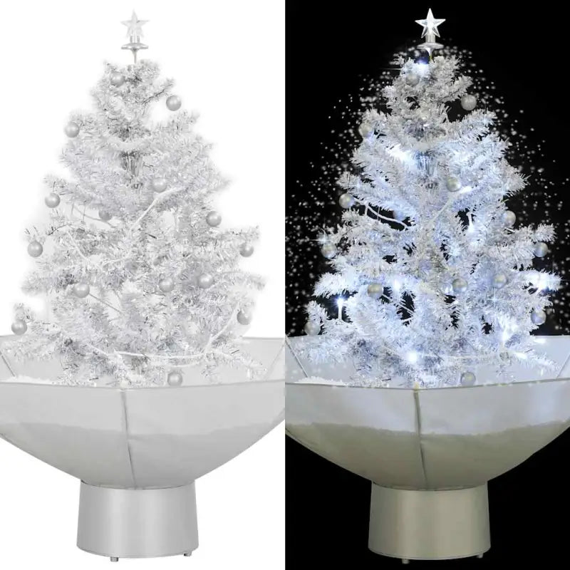 Kunstkerstboom met vallend sneeuw en levendige takken - Wit / 75 x 60 cm / 1 - Kerstbomen