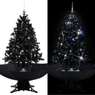Kunstkerstboom met vallend sneeuw en levendige takken - Zwart / 140 x 95 cm / 1 - Kerstbomen