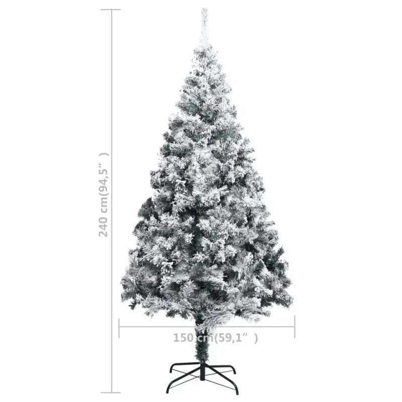 Kunstkerstboom met Witte Sneeuwvlokken voor een Unieke Kerstsfeer - 240 x 150 cm / 1 - Kerstbomen