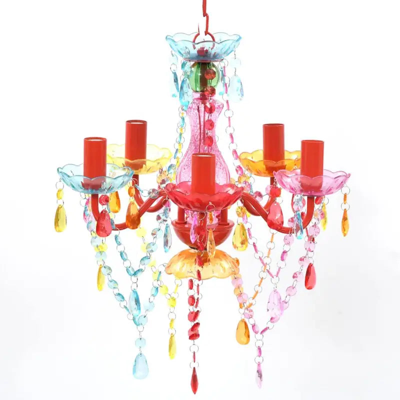 Kunstkristal Glazen Kroonluchter met Klassieke Gratie - Multikleur / 1 - Kroonluchters