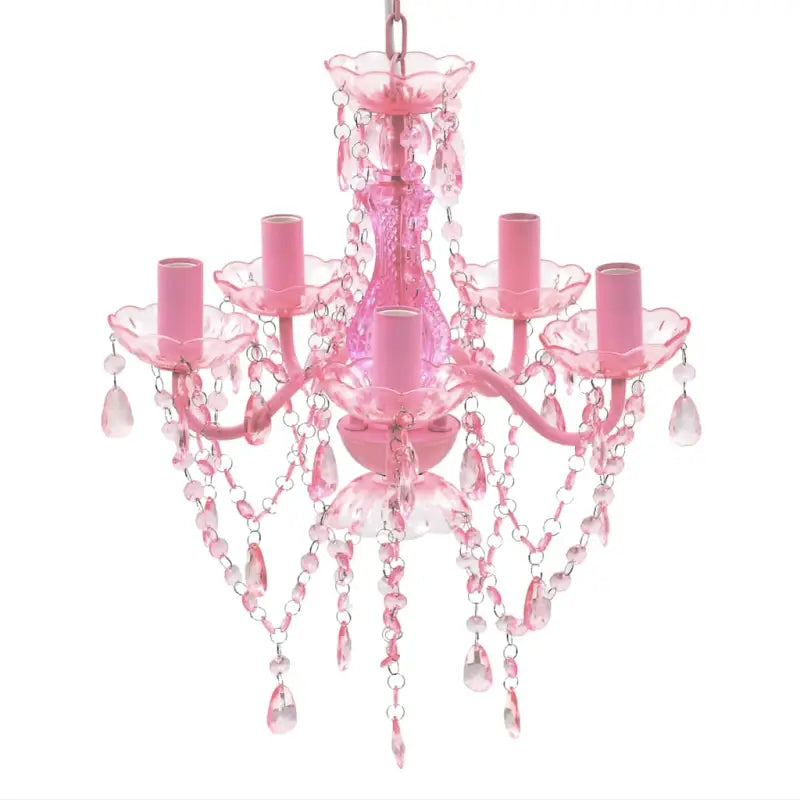 Kunstkristal Glazen Kroonluchter met Klassieke Gratie - Roze / 1 - Kroonluchters