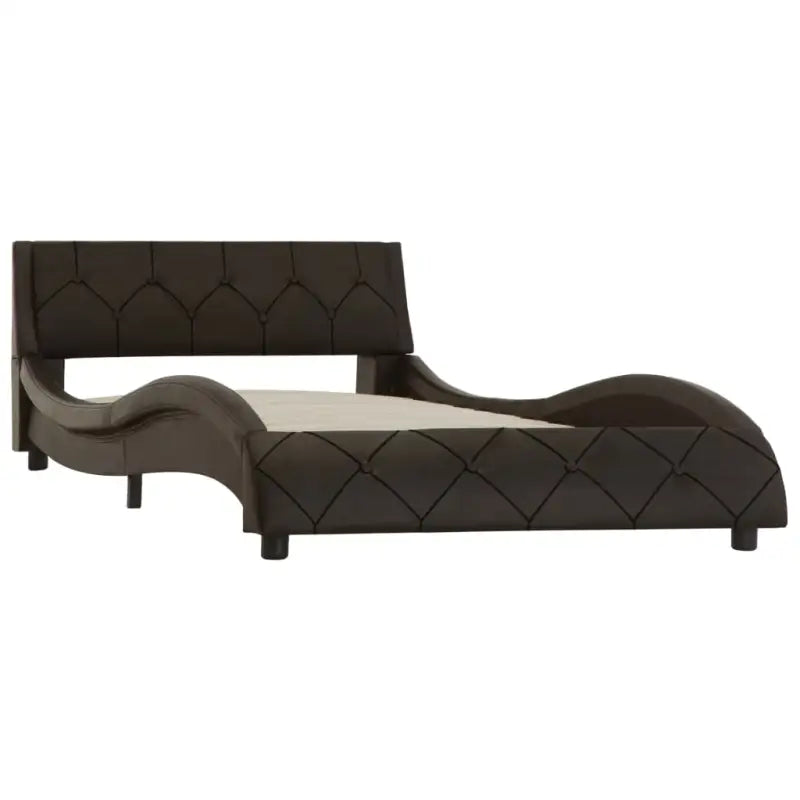 Kunstleren bedframe met golfontwerp voor een moderne slaapkamer - Grijs / 90 x 200 cm - Bedden & bedframes