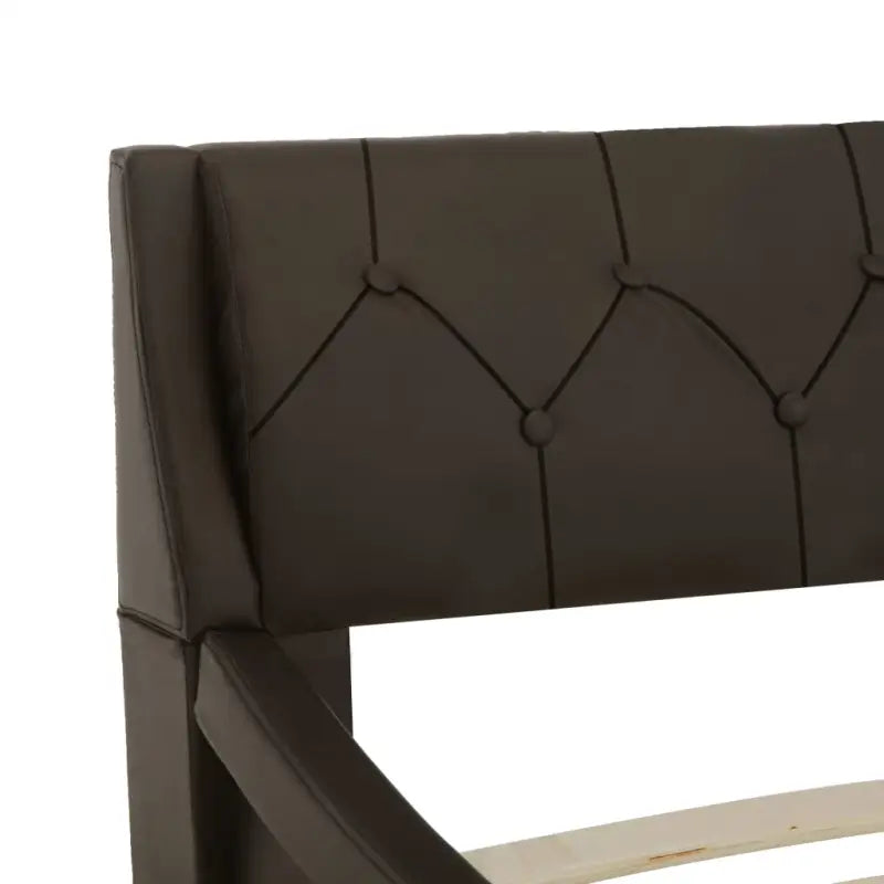 Kunstleren bedframe met golfontwerp voor een moderne slaapkamer - Grijs / 90 x 200 cm - Bedden & bedframes