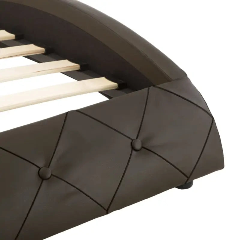 Kunstleren bedframe met golfontwerp voor een moderne slaapkamer - Grijs / 90 x 200 cm - Bedden & bedframes